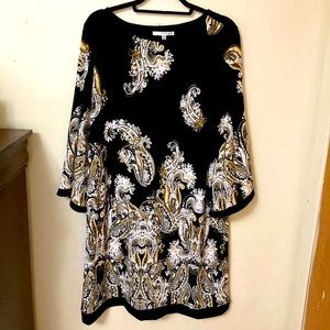 Studio One Black Paisley Print Dress Size XL